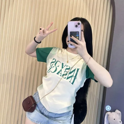 Áo thun nữ Baby Tee ôm body tay áo màu Raglan từ 35kg - 55kg