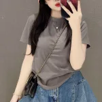 Áo thun nữ Baby Tee ôm body tay ngắn Trơn từ 35kg - 55kg