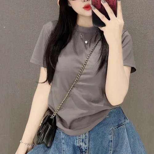Áo thun nữ Baby Tee ôm body tay ngắn Trơn từ 35kg - 55kg
