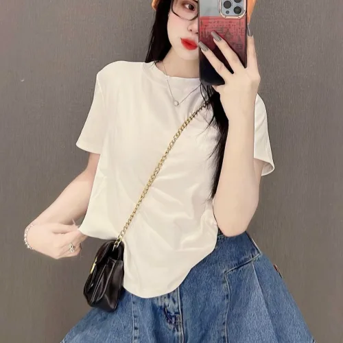 Áo thun nữ Baby Tee ôm body tay ngắn Trơn từ 35kg - 55kg