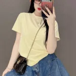 Áo thun nữ Baby Tee ôm body tay ngắn Trơn từ 35kg - 55kg