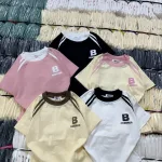 Áo thun nữ Baby Tee ôm body từ 35kg - 55kg in chữ B bên trái