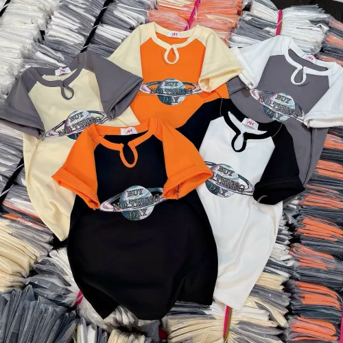 Áo thun nữ Baby Tee ôm body từ 35kg - 55kg In chữ BUY NO THING