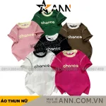 Áo thun nữ Baby Tee ôm body từ 35kg - 55kg in chữ CHANCE