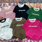 Áo thun nữ Baby Tee ôm body từ 35kg - 55kg in chữ CHANCE