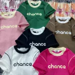 Áo thun nữ Baby Tee ôm body từ 35kg - 55kg in chữ CHANCE