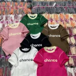 Áo thun nữ Baby Tee ôm body từ 35kg - 55kg in chữ CHANCE