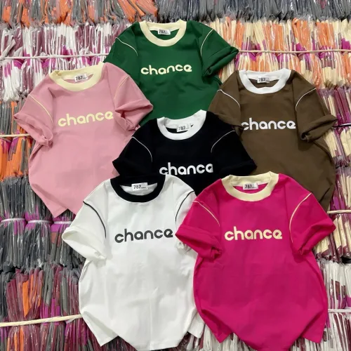 Áo thun nữ Baby Tee ôm body từ 35kg - 55kg in chữ CHANCE