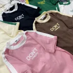 Áo thun nữ Baby Tee ôm body từ 35kg - 55kg in chữ DONT