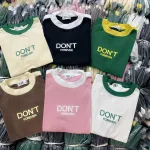 Áo thun nữ Baby Tee ôm body từ 35kg - 55kg in chữ DONT