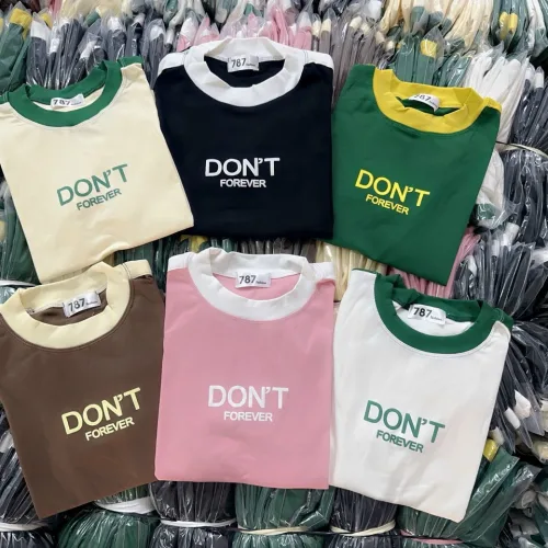 Áo thun nữ Baby Tee ôm body từ 35kg - 55kg in chữ DONT
