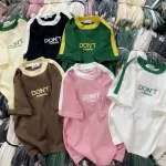 Áo thun nữ Baby Tee ôm body từ 35kg - 55kg in chữ DONT