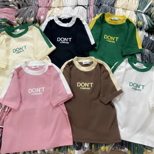 Áo thun nữ Baby Tee ôm body từ 35kg - 55kg in chữ DONT