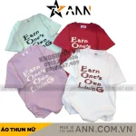 Áo thun nữ Baby Tee ôm body từ 35kg - 55kg in chữ Earn One