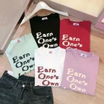 Áo thun nữ Baby Tee ôm body từ 35kg - 55kg in chữ Earn One