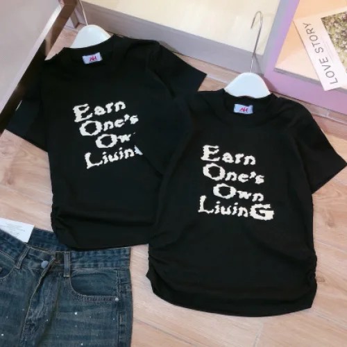 Áo thun nữ Baby Tee ôm body từ 35kg - 55kg in chữ Earn One