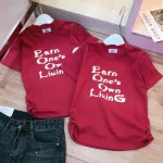 Áo thun nữ Baby Tee ôm body từ 35kg - 55kg in chữ Earn One