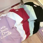 Áo thun nữ Baby Tee ôm body từ 35kg - 55kg in chữ Earn One