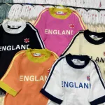Áo thun nữ Baby Tee ôm body từ 35kg - 55kg In chữ ENGLAND