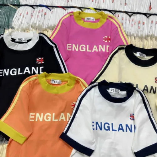 Áo thun nữ Baby Tee ôm body từ 35kg - 55kg In chữ ENGLAND