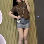 Áo thun nữ Baby Tee ôm body từ 35kg - 55kg in chữ hang your dream