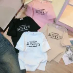 Áo thun nữ Baby Tee ôm body từ 35kg - 55kg in chữ JUSTUS