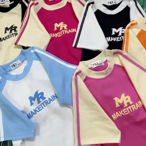 Áo thun nữ Baby Tee ôm body từ 35kg - 55kg in chữ MAKEITRAIN