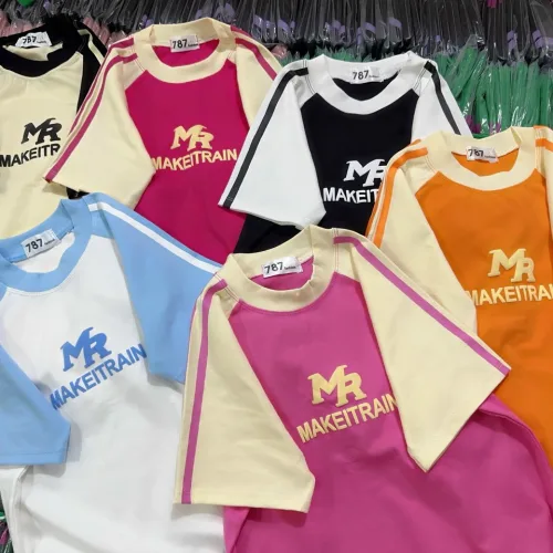 Áo thun nữ Baby Tee ôm body từ 35kg - 55kg in chữ MAKEITRAIN