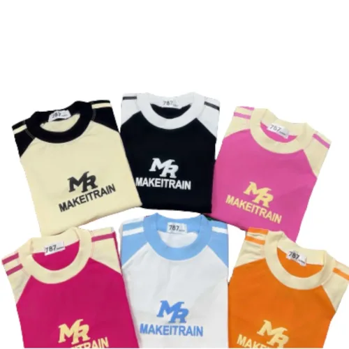 Áo thun nữ Baby Tee ôm body từ 35kg - 55kg in chữ MAKEITRAIN