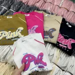 Áo thun nữ Baby Tee ôm body từ 35kg - 55kg in chữ Pink