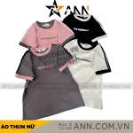 Áo thun nữ Baby Tee ôm body từ 35kg - 55kg in chữ THE FAMOUS