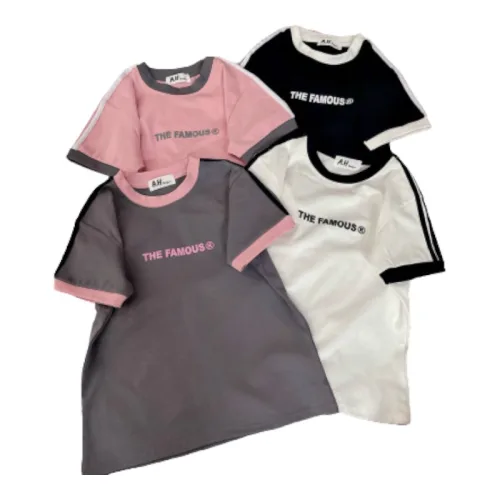 Áo thun nữ Baby Tee ôm body từ 35kg - 55kg in chữ THE FAMOUS