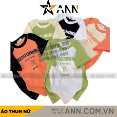 Áo thun nữ Baby Tee ôm body từ 35kg - 55kg In chữ và Số 8