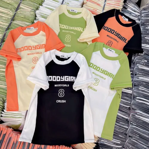 Áo thun nữ Baby Tee ôm body từ 35kg - 55kg In chữ và Số 8