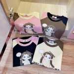 Áo thun nữ Baby Tee ôm body từ 35kg - 55kg in hình bé gái