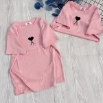 Áo thun nữ Baby Tee ôm body từ 35kg - 55kg in hình trái tim chữ A