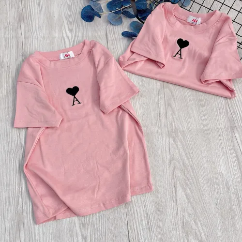 Áo thun nữ Baby Tee ôm body từ 35kg - 55kg in hình trái tim chữ A