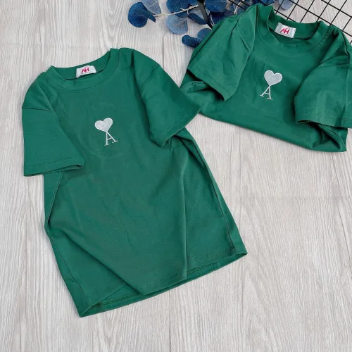 Áo thun nữ Baby Tee ôm body từ 35kg - 55kg in hình trái tim chữ A
