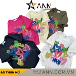 Áo thun nữ Baby Tee ôm body từ 35kg - 55kg In hình trái tim màu
