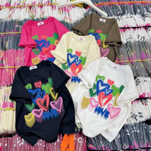Áo thun nữ Baby Tee ôm body từ 35kg - 55kg In hình trái tim màu