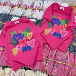 Áo thun nữ Baby Tee ôm body từ 35kg - 55kg In hình trái tim màu