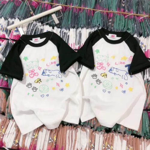 Áo thun nữ Baby Tee ôm body từ 35kg - 55kg in nhiều hình chú mèo