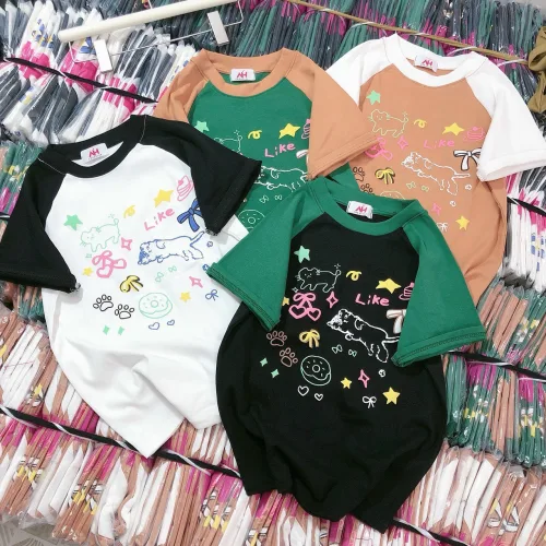Áo thun nữ Baby Tee ôm body từ 35kg - 55kg in nhiều hình chú mèo