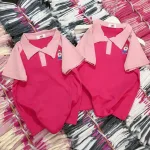 Áo thun nữ Cổ Bẻ thuê logo gấu Baby Tee ôm body từ 35kg - 55kg