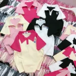 Áo thun nữ Cổ Bẻ thuê logo gấu Baby Tee ôm body từ 35kg - 55kg