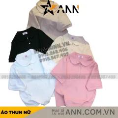áo thun nữ cổ bẻ trơn form vừa (40-60kg)