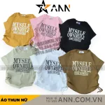 Áo thun nữ có dây rút in chữ MYSELF Baby Tee ôm body từ 35kg - 55kg