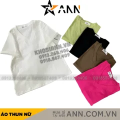 Áo thun nữ cổ tim trơn Baby Tee ôm body từ 35kg - 55kg