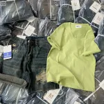 Áo thun nữ cổ tim trơn Baby Tee ôm body từ 35kg - 55kg
