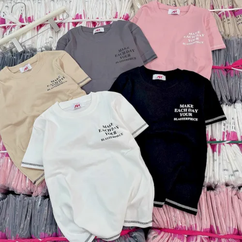 Áo Thun Nữ Cổ Tròn Baby Tee In Chữ Bên Ngực Mạc AH787